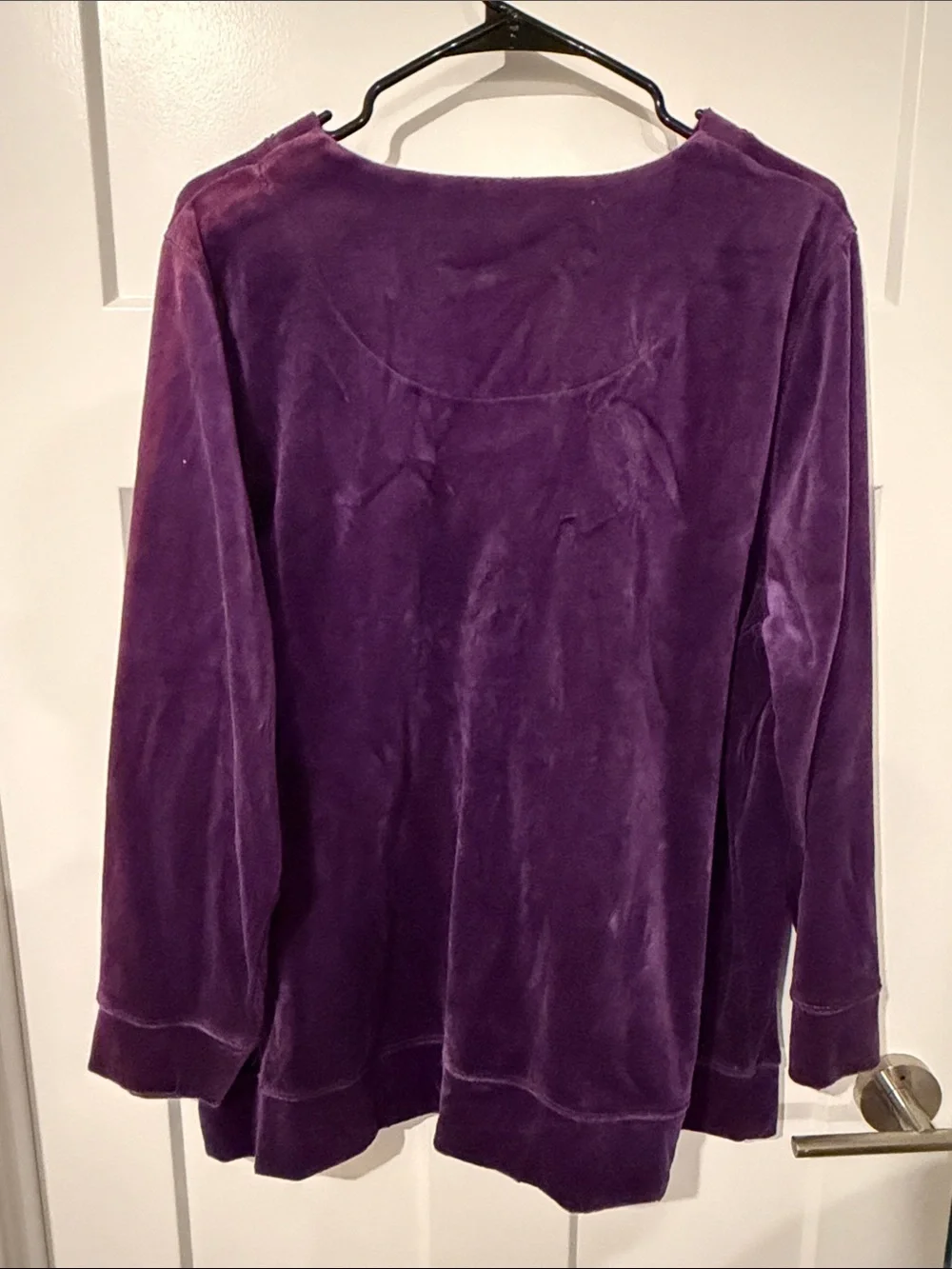NWT Liz & Me Deep Purple Velour Tunic Hoodie